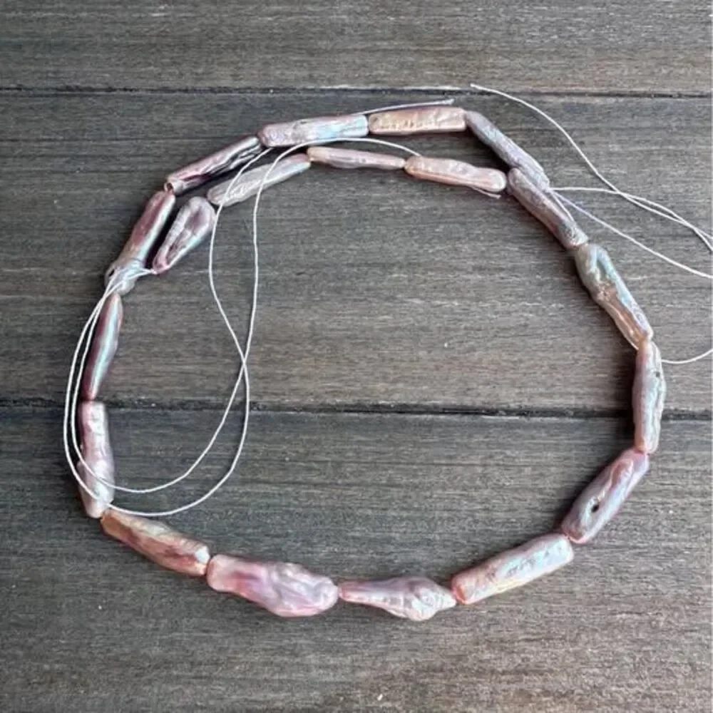 Natural Purple Pearl Rectangular strand for DIY